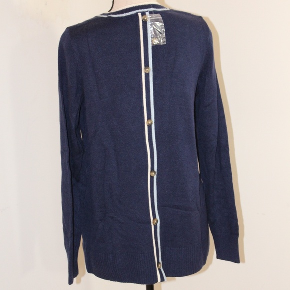 Joan Rivers Long-Sleeve Button-Back Sweater with Tipping  NWOT - Picture 4 of 10